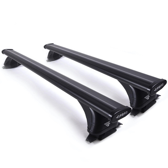 Rack de teto aerodinâmico em alumínio 120 cm na cor preta com kit LX