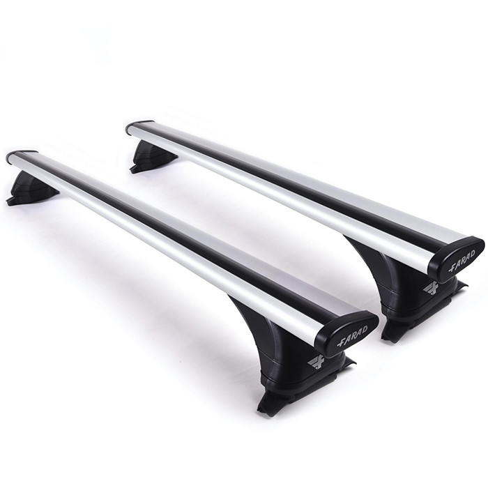 Rack de teto aerodinâmico em alumínio 110 cm na cor cinza com kit LX