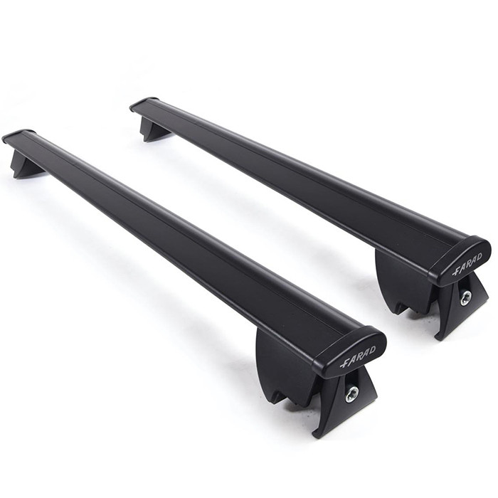 Rack de teto aerodinâmico em alumínio 130 cm na cor preta com kit HILO