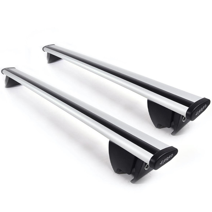 Rack de teto aerodinâmico em alumínio 130 cm na cor cinza com kit HILO