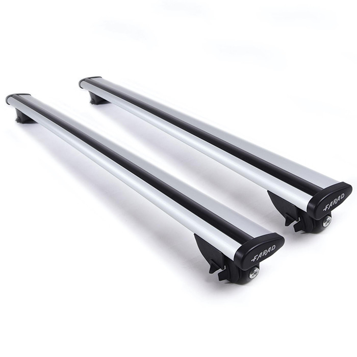 Rack de teto aerodinâmico em alumínio 110 cm na cor cinza com kit SM02